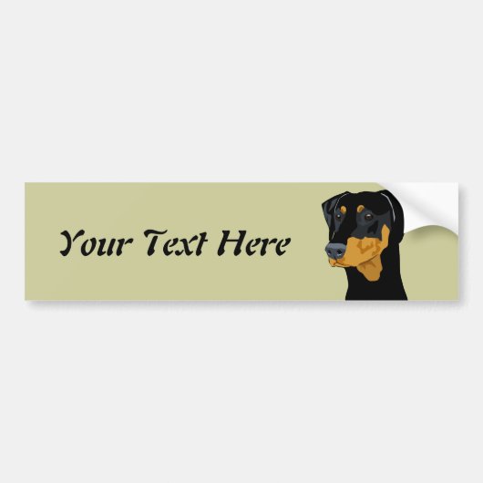 Doberman Head, zwart, onbebouwd Bumpersticker (Voorkant)