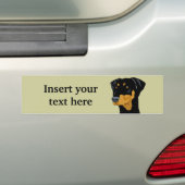 Doberman Head, zwart, onbebouwd Bumpersticker (Op auto)
