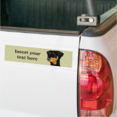 Doberman Head, zwart, onbebouwd Bumpersticker (Op Truck)