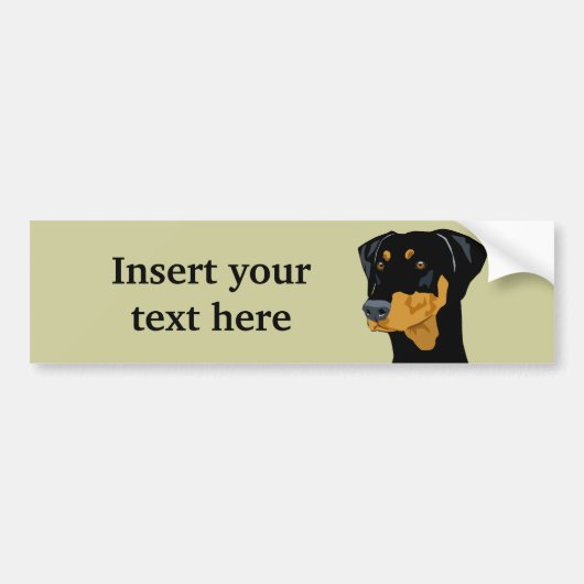 Doberman Head, zwart, onbebouwd Bumpersticker (Voorkant)