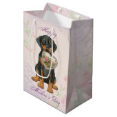 Doberman Heart Mama Medium Cadeauzakje (Voorkant Gekanteld)