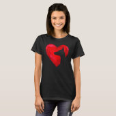Doberman Heart silhouette Valentine's Day Dog Love T-shirt (Voorkant volledig)