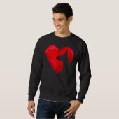 Doberman Heart silhouette Valentine's Day Dog Love Trui (Voorkant volledig)