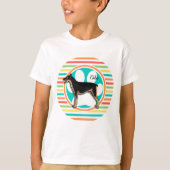 Doberman; heldere regenboogstrepen t-shirt (Voorkant)