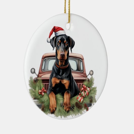 Doberman Holi Keramisch Ornament (Rechts)