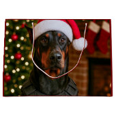 Doberman Holiday Card Groot Cadeauzakje (Voorkant)
