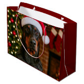 Doberman Holiday Card Groot Cadeauzakje (Achterkant Gekanteld)
