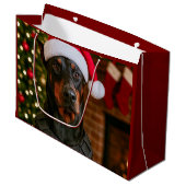 Doberman Holiday Card Groot Cadeauzakje (Voorkant Gekanteld)