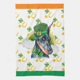 Doberman Holiday Home Decor St Patricks Day Theedoek