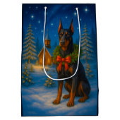 Doberman Holiday  Medium Cadeauzakje (Achterkant)