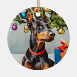 Doberman Holiday Ornment Keramisch Ornament