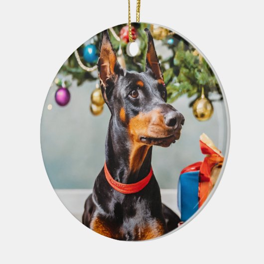 Doberman Holiday Ornment Keramisch Ornament (Links)