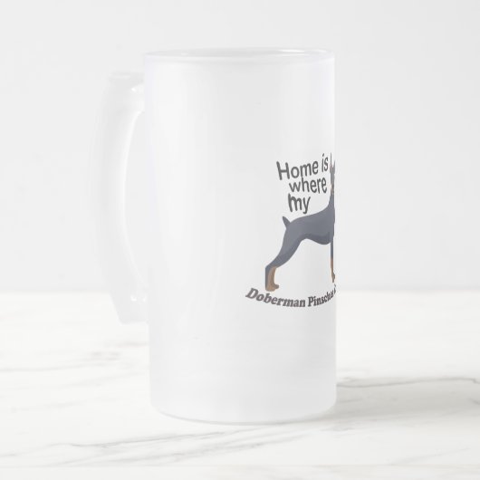 Doberman Home Matglas Bierpul (Voorkant links)