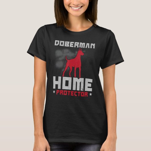 Doberman Home Protector Dog Dog Puppy Paw T-shirt (Voorkant)