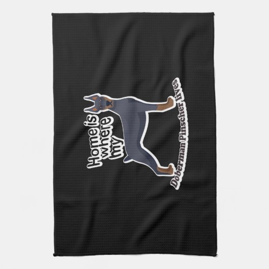 Doberman Home Theedoek (Verticaal)