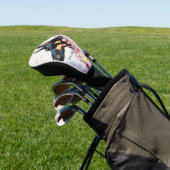 Doberman Hond en Bloemen 004 - Kleersieraad Golfheadcover (Insitu)