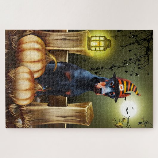 Doberman Hond Halloween Legpuzzel (Horizontaal)