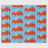 Doberman Hond in Kerst Leveringsvrachtwagen Cadeaupapier (Vlak)