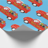 Doberman Hond in Kerst Leveringsvrachtwagen Cadeaupapier (Hoek)