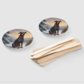 Doberman Hond in Sneeuw Kerstmis Handwaaier (Niet-gemonteerd)