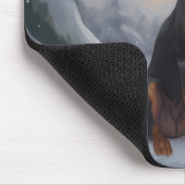 Doberman Hond in Sneeuw Kerstmis Muismat (Hoek)