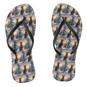 Doberman Hond in Sneeuw Kerstmis Teenslippers (Voetbed)