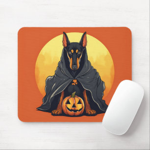 Doberman Hond In Zwart Spook Kostuum Halloween Muismat