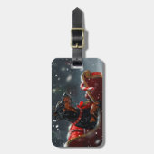 Doberman Hond Kerstfeest Bagagelabel (Voorkant verticaal)