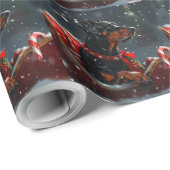 Doberman Hond Kerstfeest Cadeaupapier (Rol Hoek)