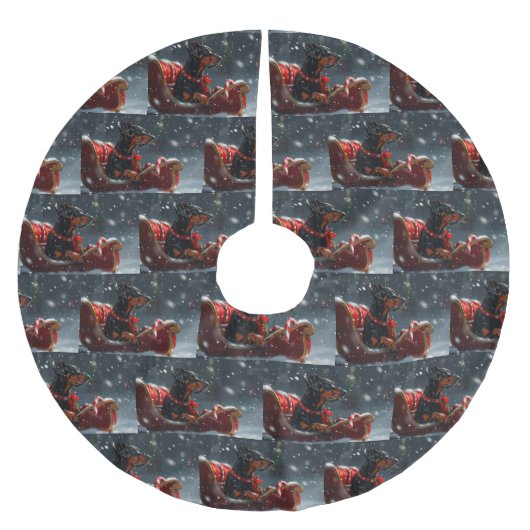 Doberman Hond Kerstfeest Kerstboom Rok (Voorkant)