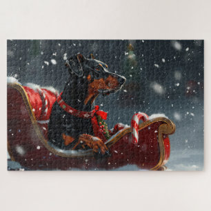 Doberman Hond Kerstfeest Legpuzzel