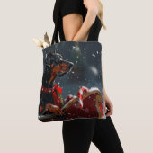 Doberman Hond Kerstfeest Tote Bag (Dichtbij)