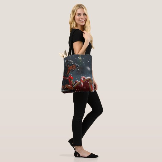 Doberman Hond Kerstfeest Tote Bag (Op model)