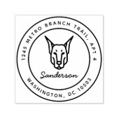 Doberman hond retour adres stempel zelf-inkt (Design)