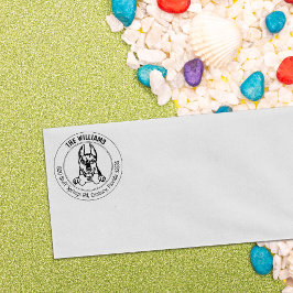 Doberman Hond Retouradres Familie Rubberstempel