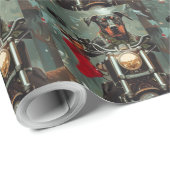 Doberman Hond Rijden Motorfiets Kerstmis Cadeaupapier (Rol Hoek)