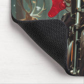 Doberman Hond Rijden Motorfiets Kerstmis Muismat (Hoek)