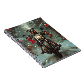 Doberman Hond Rijden Motorfiets Kerstmis Notitieboek (Rechterzijde)