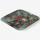 Doberman Hond Rijden Motorfiets Kerstmis Papieren Bordje (Gebogen)