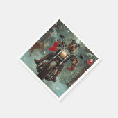 Doberman Hond Rijden Motorfiets Kerstmis Servet (Hoek)