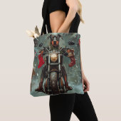 Doberman Hond Rijden Motorfiets Kerstmis Tote Bag (Dichtbij)