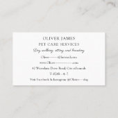 Doberman Hond Wandelen en Dierenverzorging Visitekaartje (Achterkant)