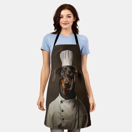 Doberman hondenkok schort (Gedragen)