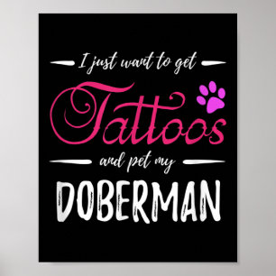 Doberman Hondenliefhebber Tattoo Funny Dog Mom Gif Poster