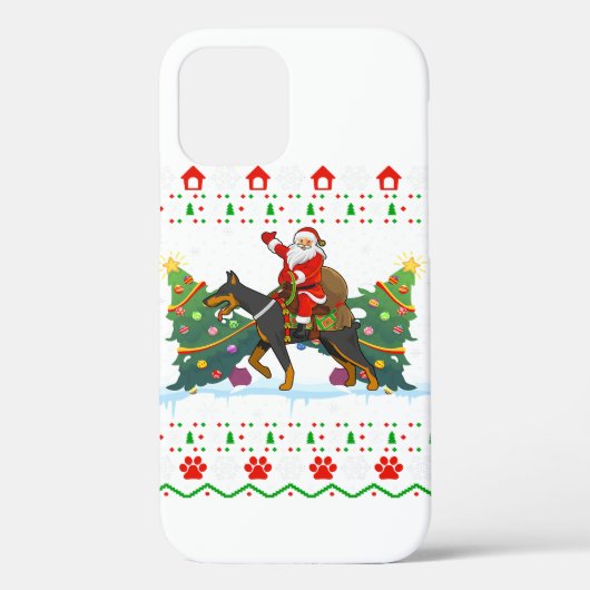 Doberman Hondenliefhebber Xmas lelijke kerst Case-Mate iPhone Case (Achterkant)
