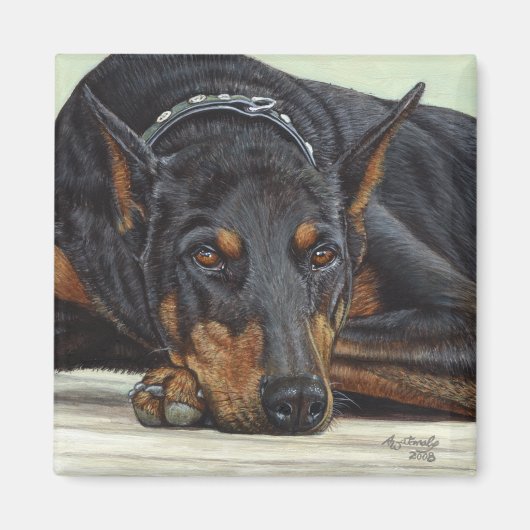 Doberman Hondenmagneet Magneet (Voorkant)