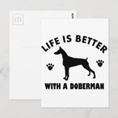 Doberman hondenontwerp briefkaart (Voorkant / Achterkant)