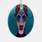 Doberman hondenportret keramisch ornament (Rechts)