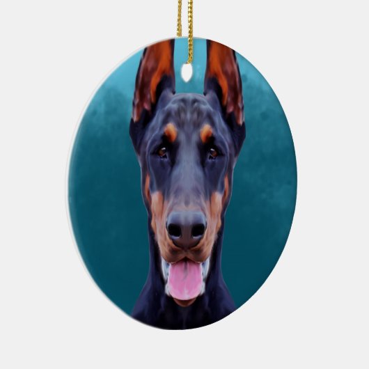 Doberman hondenportret keramisch ornament (Rechts)