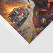 Doberman hondenras als brandweerman tissuepapier (Detail)